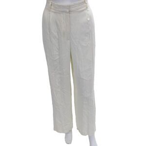 OFFICINE GENERALE Womens Ivory Dress Pants Button Polyester Size 6